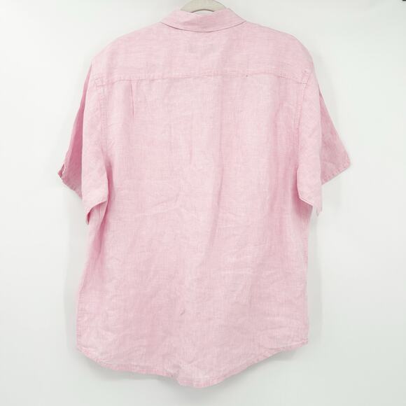 Tommy Bahama Mens Vacation Beachy 100% Linen Button Up Short Sleeve Shirt Size L - Picture 8 of 8